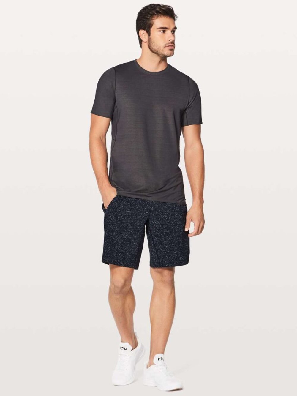 Lululemon Lined Pace Breaker Shorts 9" Mix Match Asphalt Grey Black - Size S